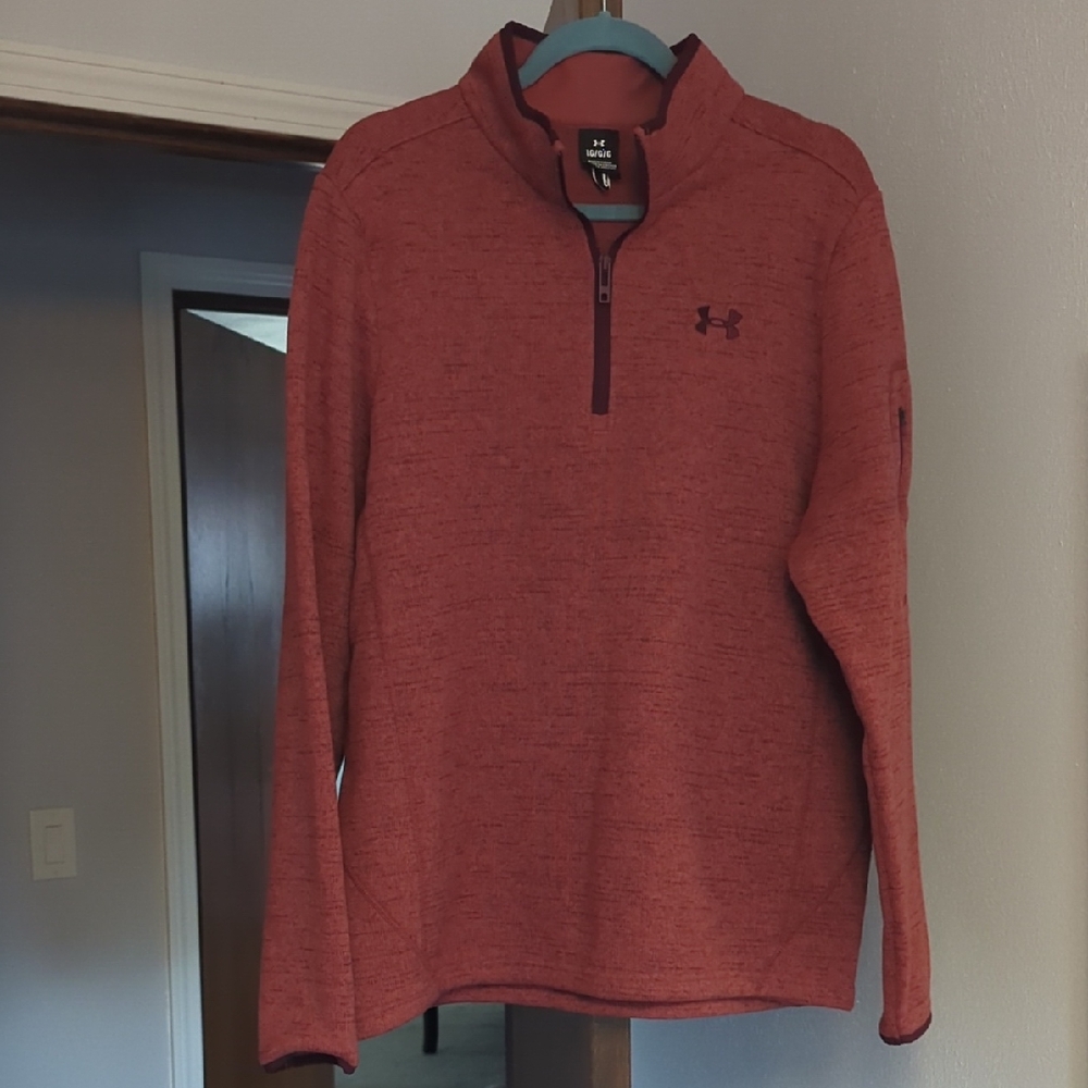 Under Armour Men's Heathered Burnt Orange Quarter-Zip Pullover
